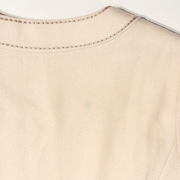 Boden Beige Wool Shift Dress Decorative Stitching Women's Size 8 Long - Picture 10 of 15